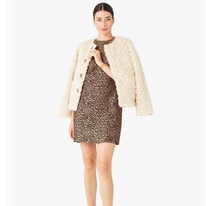 Kate Spade Faux Fur Jewel-button Jacket - XXL